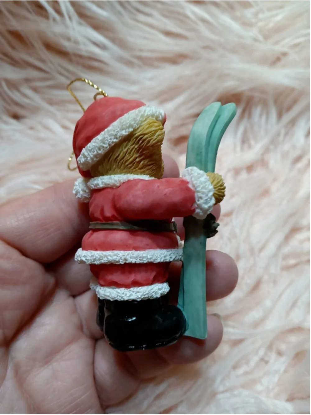 Cherished Teddies 2006 Bear w/Skis Hanging Christmas Ornament #4005155 Santa